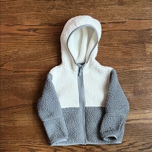 Land’s End Cozy Gray and White Kids Hoodie